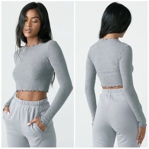 Joah Brown Scallop Crew Long Sleeve